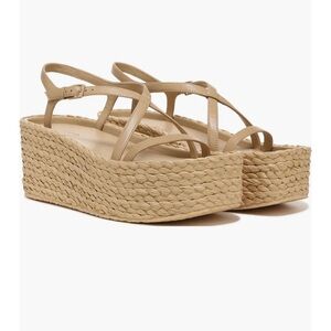 NWOT Vince Maxine raffia platform strapy sandal